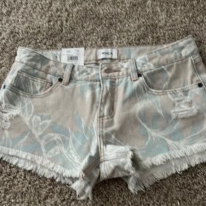 Brand new! RVCA denim floral print shorts